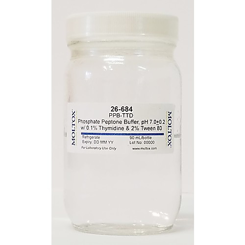 phosphate peptone buffer with 1.0% tween 80, 90ml/bottle
