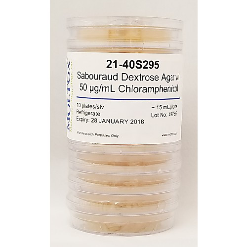 sabouraud dextrose agar with 50ug/ml chloramphenicol, contac