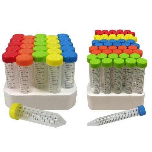 centrifuge tubes with rainbow caps, 50ml, pp, sterile, 25/fo