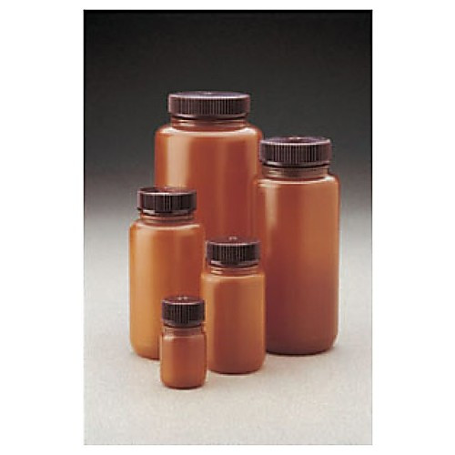 packaging bottle, wide mouth - hdpe, translucent amber 8 oz