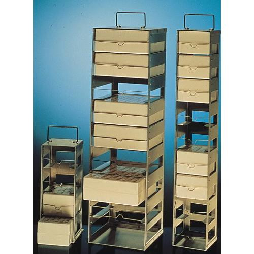 cryobox rack, vertical, 1.2/2.0ml, 4-shelf, 5x5 box, ss, 83