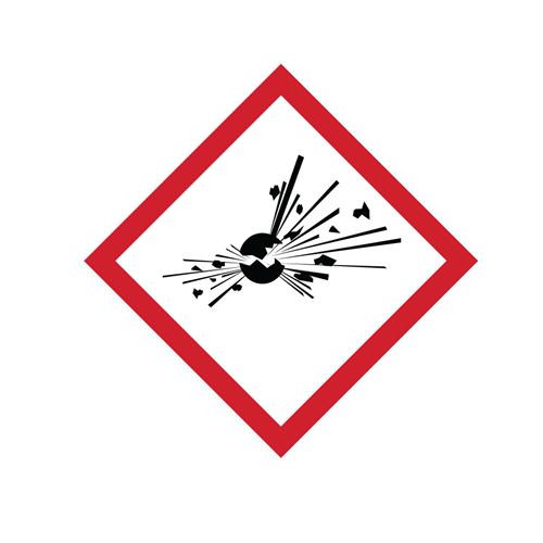 ghs label, explosive, 2 x 2, ps vinyl