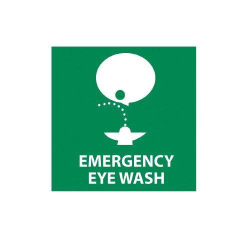 emergency eye wash sign, 7" x 7", ps vinyl