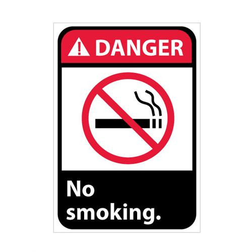 danger, no smoking with graphic, 10x7, ps vinyl