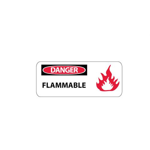 danger, flammable with graphic, 7x17, ps vinyl