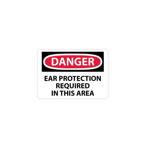 danger, ear protection required in this area, 10x14, ps vinyl