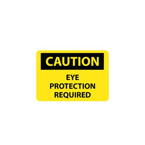 caution, eye protection required, 10x14, ps vinyl