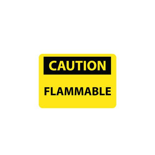 caution, flammable, 10x14, ps vinyl