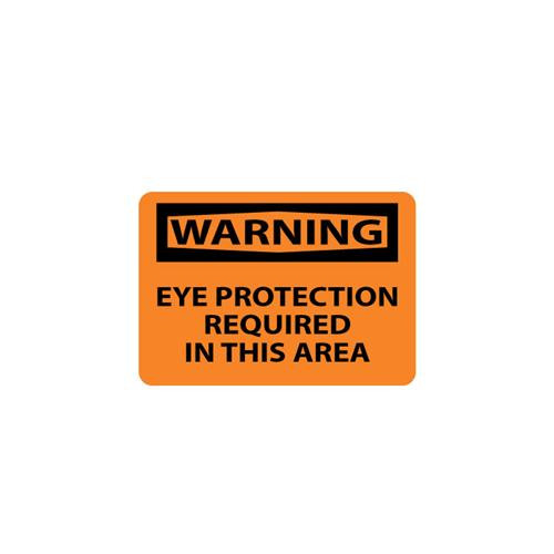 warning, eye protection required in this area, 10x14, ps vinyl