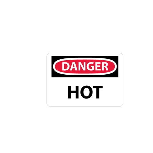 danger, hot, 7x10, rigid plastic