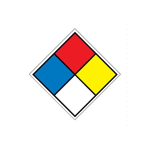 hazardous materials system labels, 4 1/2x4 1/2, ps vinyl, 5/pk