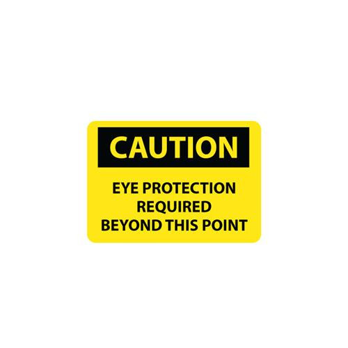 caution, eye protection required beyond this point, 10x14, r