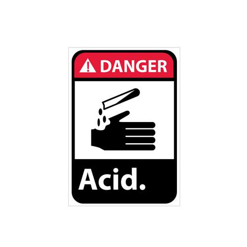 danger, acid, 14x10, rigid plastic