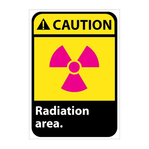 caution, radiation area, 14x10, rigid plastic