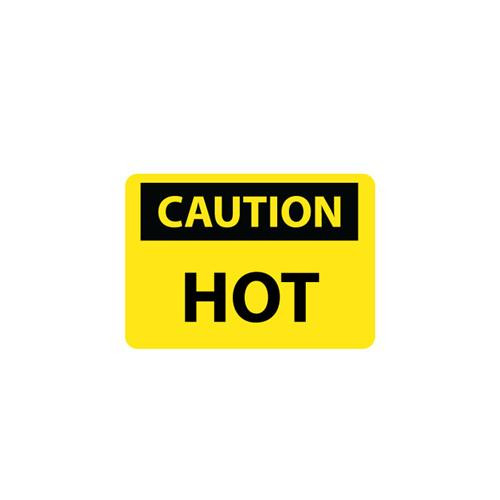 caution, hot, 7x10, .040 alum