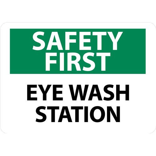 safety first, eye wash station, 10x14, .040 alum