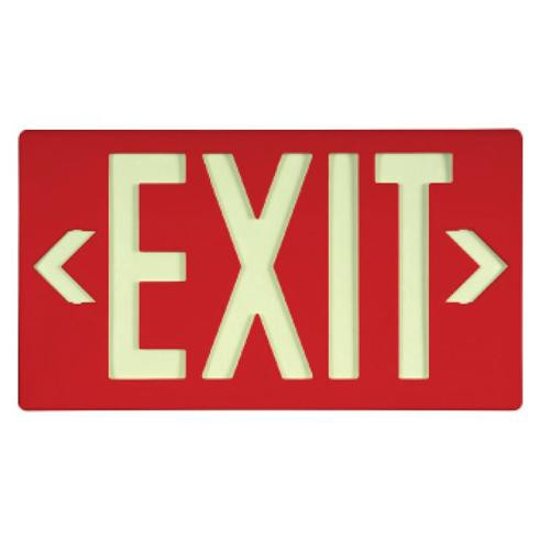 exit, double sided, red w/ bracket, black, 8.25 x 15.25"
