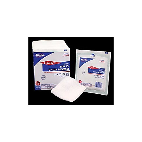 gauze sponge, type vii, sterile, 4 x 4, 12-ply, 2/pk, 25 p (c08-0513-365)