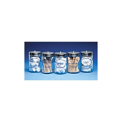 flint glass jars, unlabeled, stainless steel lids, 6/cs