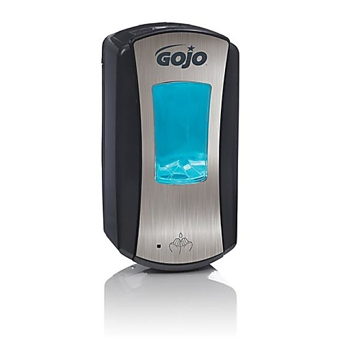 gojo ltx-12 touch free dispenser, brushed chrome/black (c08-0514-694)