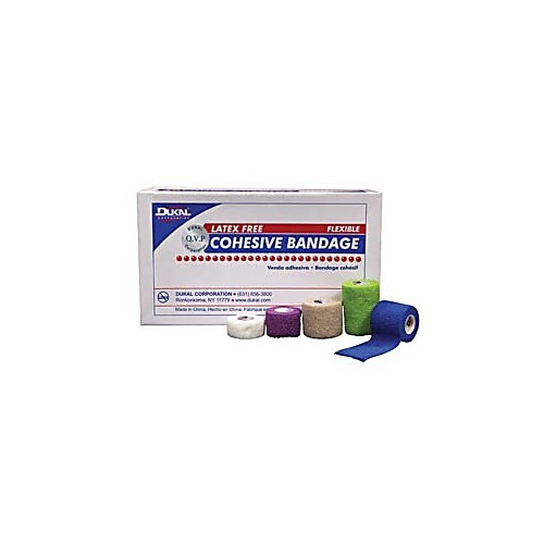 bandage, cohesive, 4x5 yds, latex free (lf) non-sterile, blue, 1 rl/pk, 18 pk/bx (6/cs, 27 cs/plt)