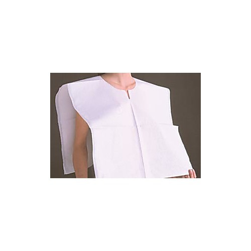 exam cape, poncho style, 3-ply t/p/t, white, 22" x 20", 200/cs