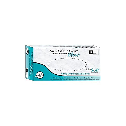gloves, exam, large, nitrile, chemo tested, non-sterile, pf, textured, blue, 100/bx, 10 bx/cs (96 cs/plt)