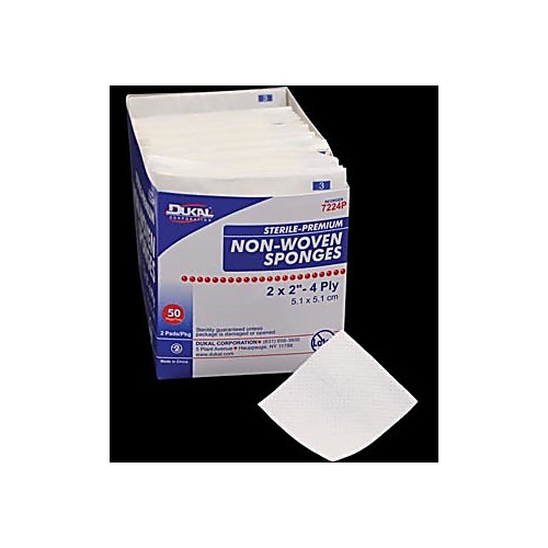 sponge, 3 x 3 non-woven, premium, sterile, 4-ply, 2/pk, 40