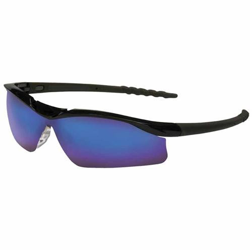 dallas safety glasses, blue metallic frame, gray lens, anti- (c08-0524-131)