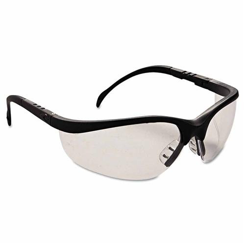 klondike safety glasses, black frame, clear lens