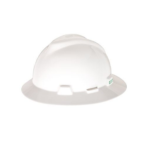 v-gard slotted full-brim hat, white, w/ fas-trac iii suspens