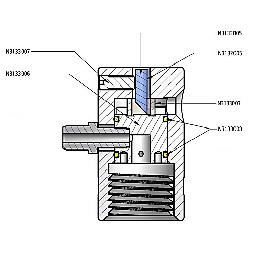 clamping screw for dpc glass prism for high pressure 100 ml