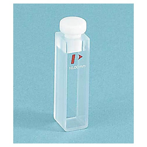 10 mm nir rectangular cell with ptfe stopper, quartz suprasil 300, light path: 10 mm