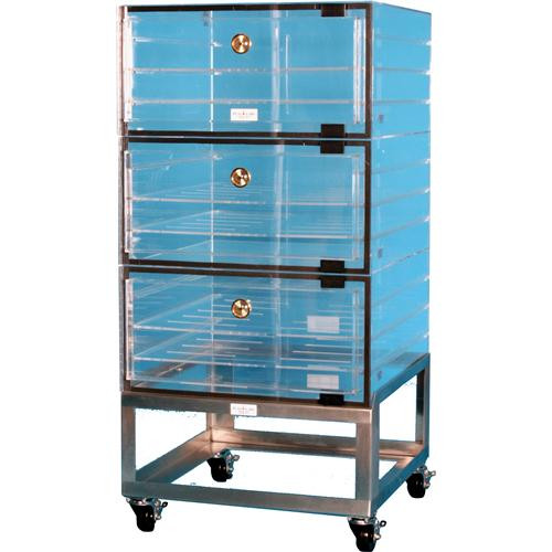 amber desiccator with rear plenum, 4 cubicles, 24 x 24 x 60"