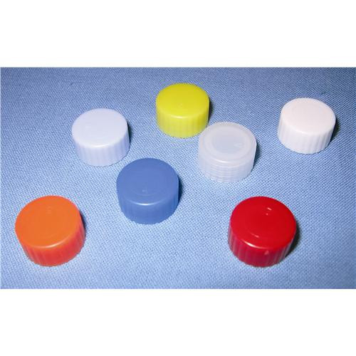 caps for mstt, flat-top, polyethylene, yellow