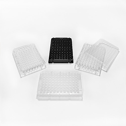 sterile, untreated 96-well microplate, conical v-bottom, w/lid, polystyrene, individually packed