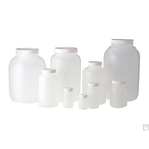 32oz (950ml) natural hdpe wide mouth round with 53-400 white (c08-0550-555)