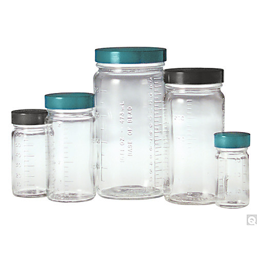 16oz (480ml) clear graduated medium round with 70-400 white pp sturdeeseal  pe foam lined cap attached