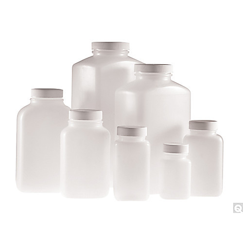 5.5oz (160ml) natural hdpe wide mouth oblong bottle with 38-400 white pp sturdeeseal  pe foam lined cap attached (c08-0551-422)