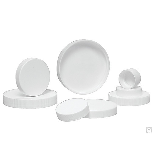 58-400 white ribbed pp cap with sturdeeseal  pe foam liner packed in bags of 12