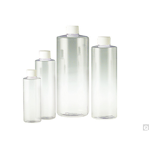 16oz (480ml) clear pvc cylinder with 28-410 white pp sturdeeseal  pe foam lined cap attached