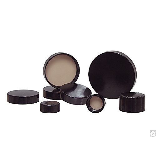 28-400 black ribbed phenolic cap with f217 & ptfe liner packed in bags of 12