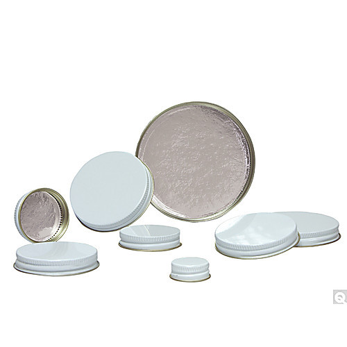 28-400 white metal cap with pulp/aluminum foil liner