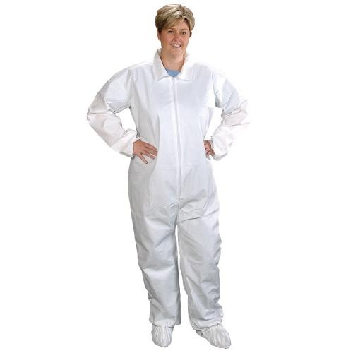 coveralls, elastic wrist and ankle, serged seams, white, 5x