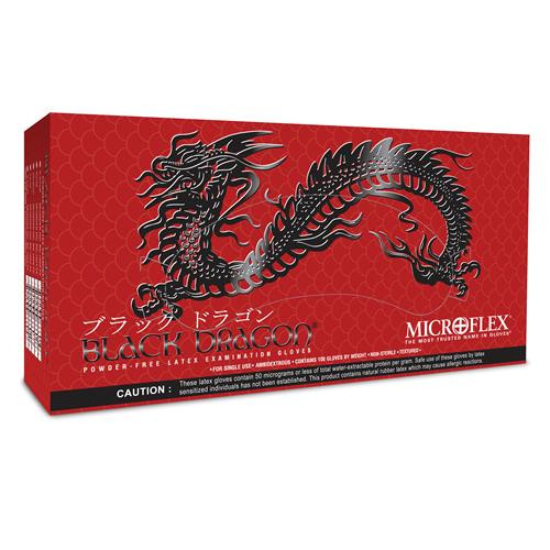 black dragonr pf black latex gloves, sm (c08-0203-150)