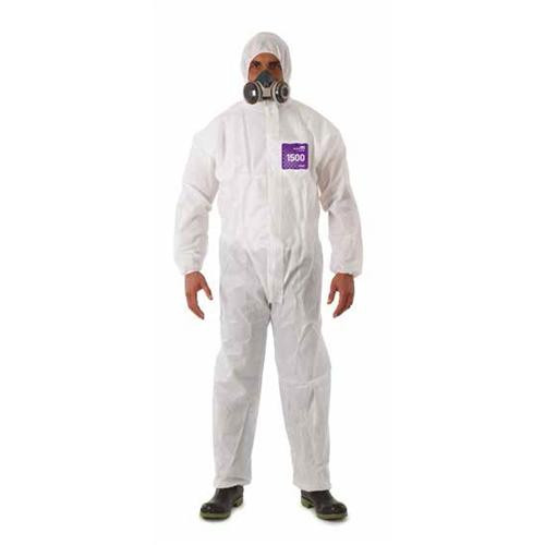 1500 coverall w/ 3-piece hood & attached boots, 2-way front  (c08-0203-552)