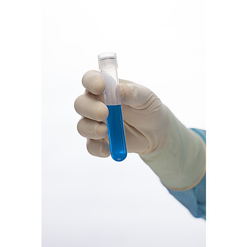 p-zero sterile polychloroprene gloves, 12", hand specific, natural, size 8.5