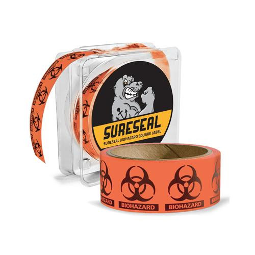 biohazard square label, 1 x 1 (250 per roll)