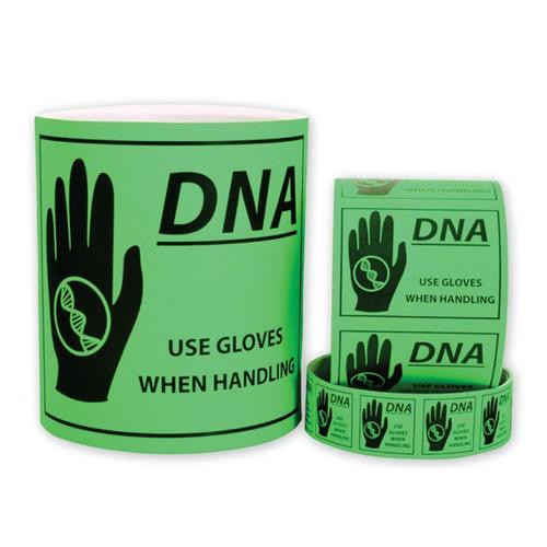 caution dna label, 1 x 1.5 (100 per roll)