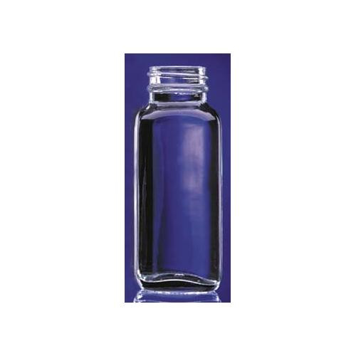 bottle clear french square .5oz w / cap cs 48